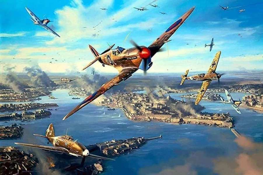 Nichpedr 500-Piece Wooden Jigsaw Puzzle - WWII Fighter Plane Air Force, Educational Family Game Toy for Adults & Kids, Home Decor Gift