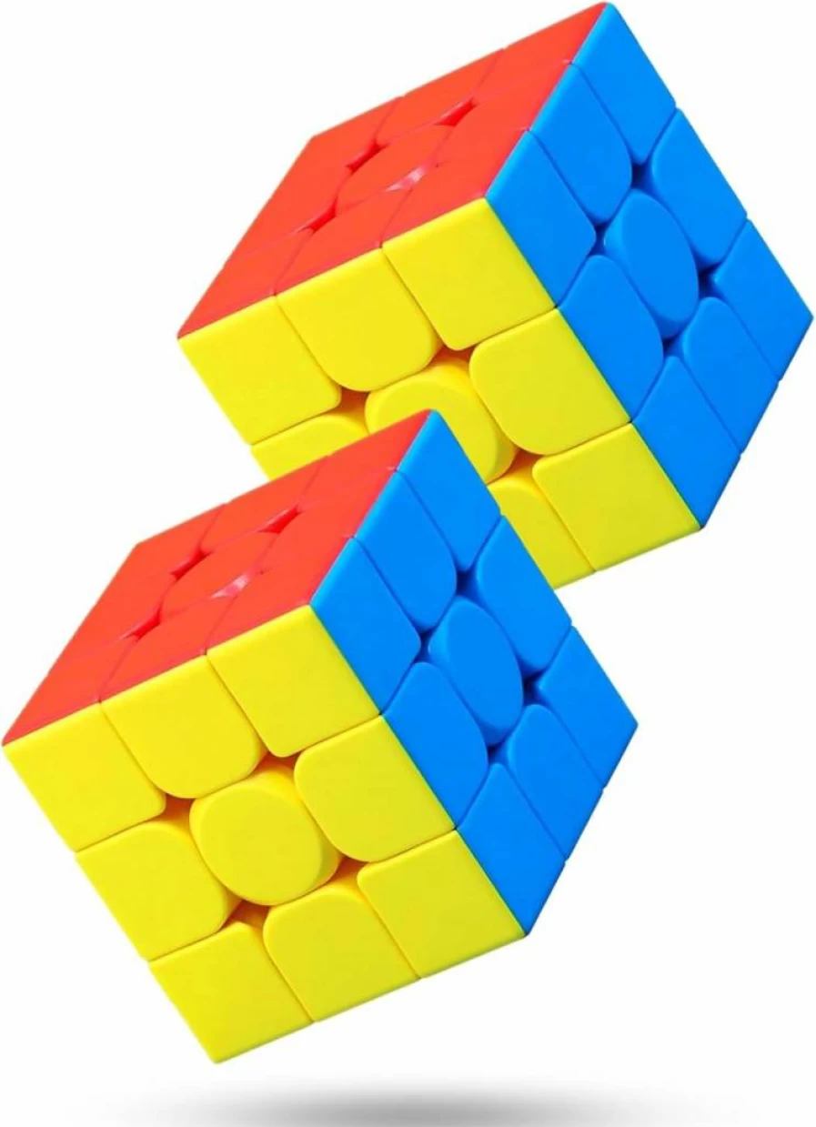 Cfmour 3x3 Speed Cube Stickerless - Moyu Meilong 3C Magic Cube, Smooth Fast Turning Puzzle Brain Toy for Kids Adults, Vivid Color 3x3x3 Cube for Travel Games & Stress Relief