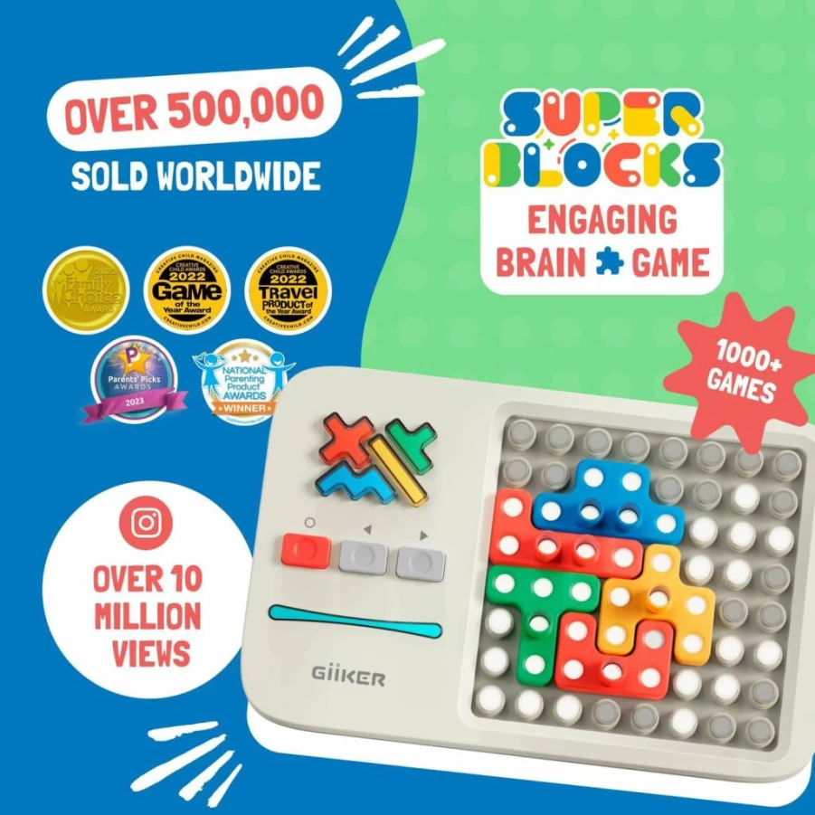 GiiKER Super Blocks Puzzle Game – 1000+ Brain Teaser Challenges for Kids, Teens, Adults | STEM Travel Toys for Road Trips | Easter, Birthday Gifts for Boys & Girls