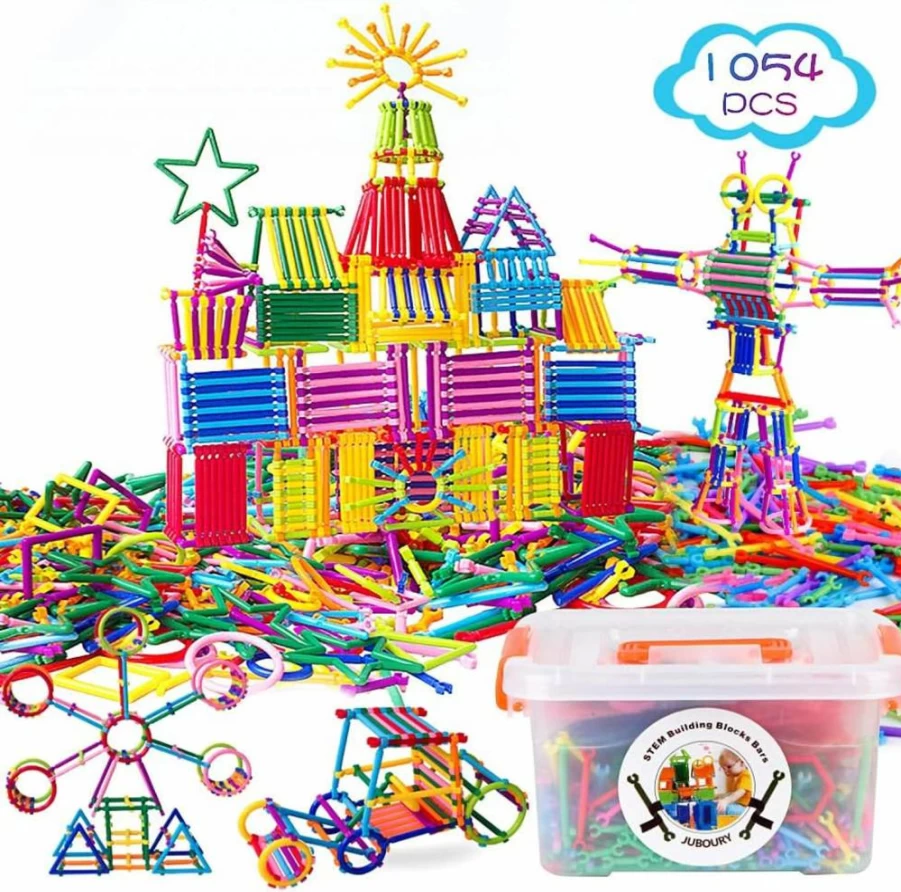 Juboury 1054Pcs STEM Building Blocks Kit - Creative Construction Engineering Toys, Interlocking 3D Puzzle for Kids, Educational Building Sets for Boys & Girls, Best Gift for Child Development