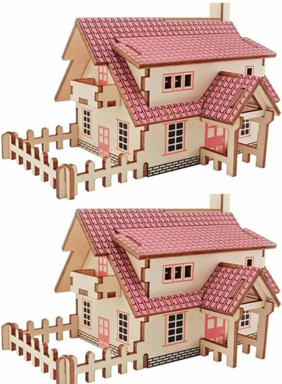 FAVOMOTO Wooden Puzzle House Model Kits for Adults and Kids - Creative DIY Assembly Toys for Educational Fun, Birthday & Christmas Gifts