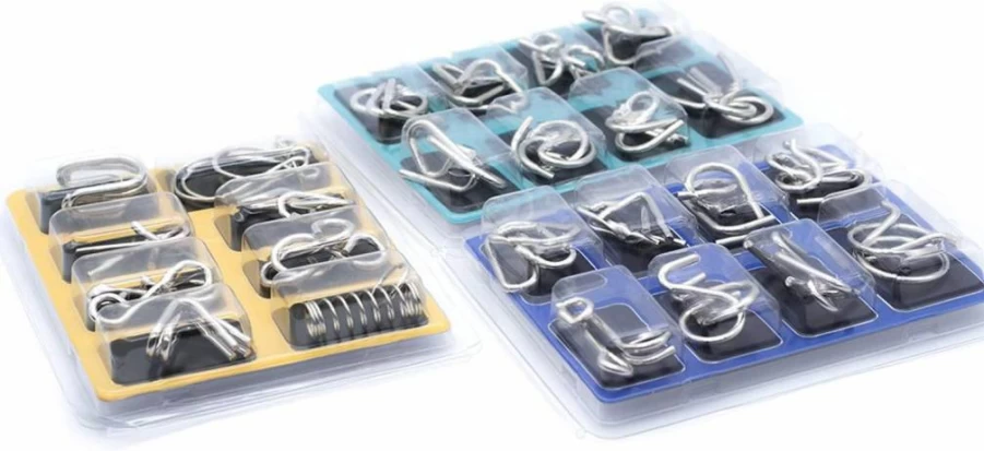 Kvvdi 24-Piece Metal Puzzle Set for Adults – Brain Teaser Games, Bent Nail Challenges, Cognitive Toys for Dementia Patients
