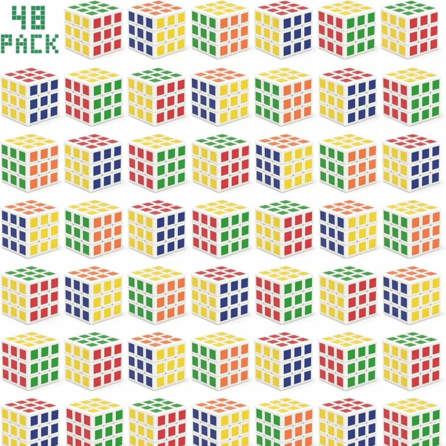 Vdealen 24 Pack 3x3 Mini Cube Puzzle Set for Kids - Party Favors, School Rewards, Classroom Prizes, Birthday Gifts, Easter & Christmas Stocking Stuffers (1.18 Inch)