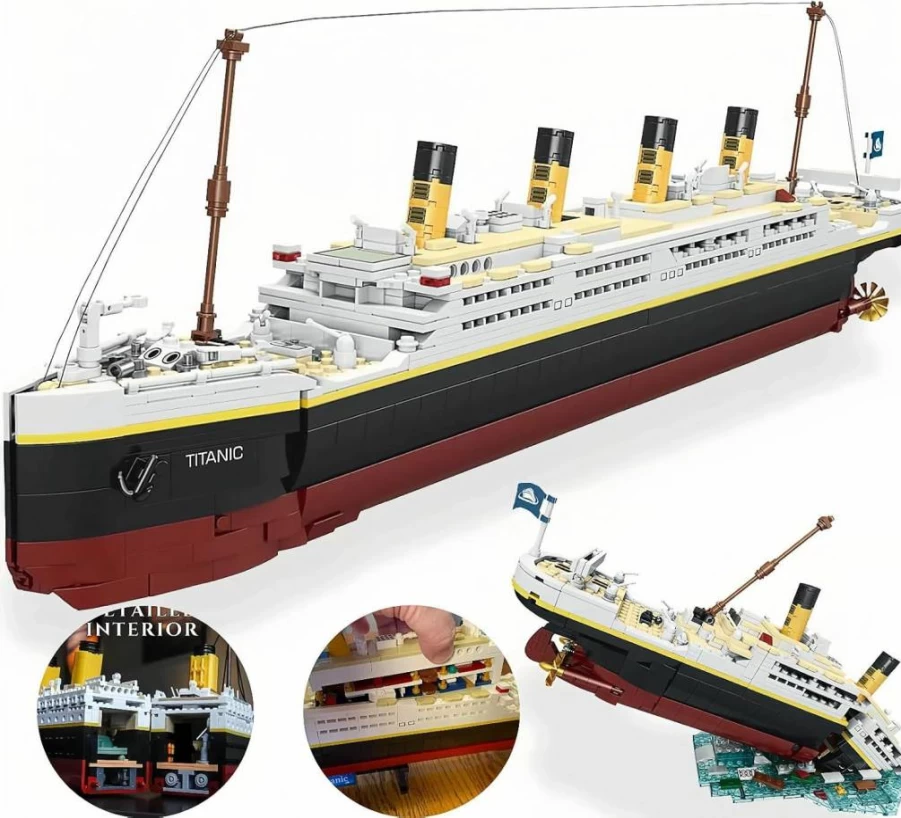 BIDIUTOY Titanic Ship Building Blocks Set - 2022 Piece 3D Model Kit, STEM Educational Toy for Kids & Adults, Collectible Display for Home & Office Decor