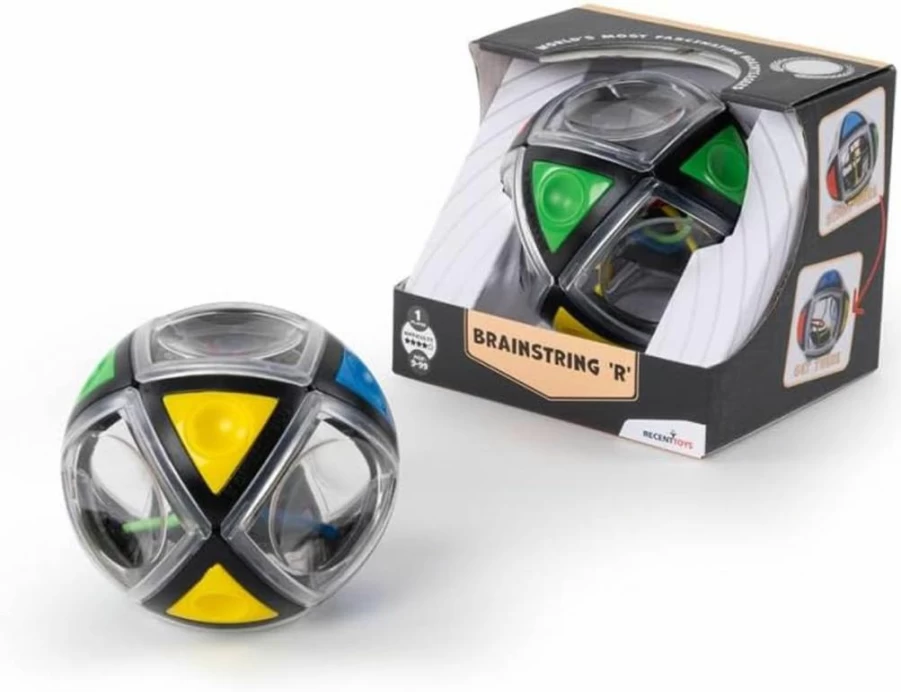 Original Brainstring R Puzzle by Recent Toys - 360° Rotating Ball Brainteaser Game for Ages 9 to Adult - Portable Travel Puzzle