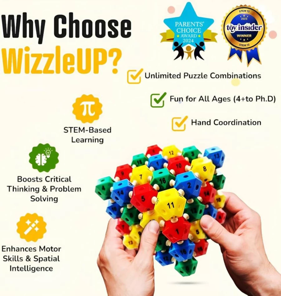 LinkedUpLearning 3D Brain Teaser Puzzles | STEM Educational Toys for Kids & Adults | Enhance Critical Thinking & Problem-Solving Skills | Fun Learning Games Ages 4+ | Montessori & Homeschool Essential